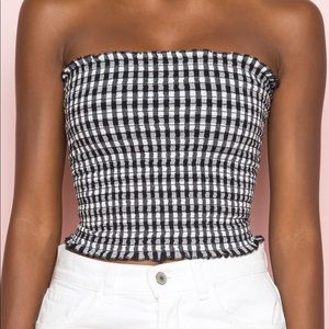 NWOT Brandy Melville Checkered Smock Tube Top